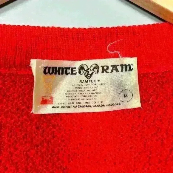 VTG 50s 60s Red Wool Collegiate Academic Letterman Cardigan Sweater Women Medium - Picture 5 of 10